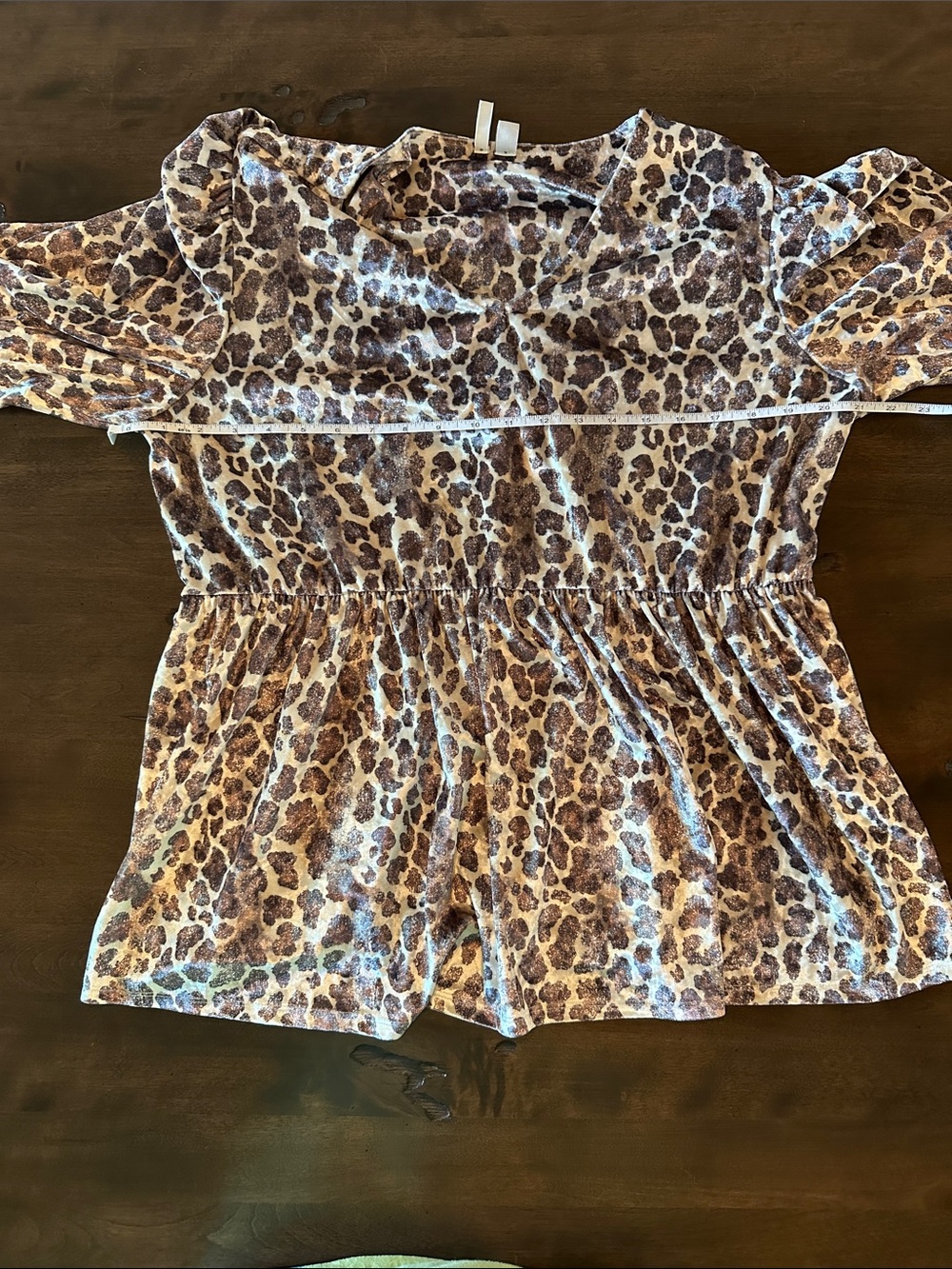Cato Brown & White Leopard-Print V-Neck Velvety Tunic Top Size XL - Picture 14 of 15